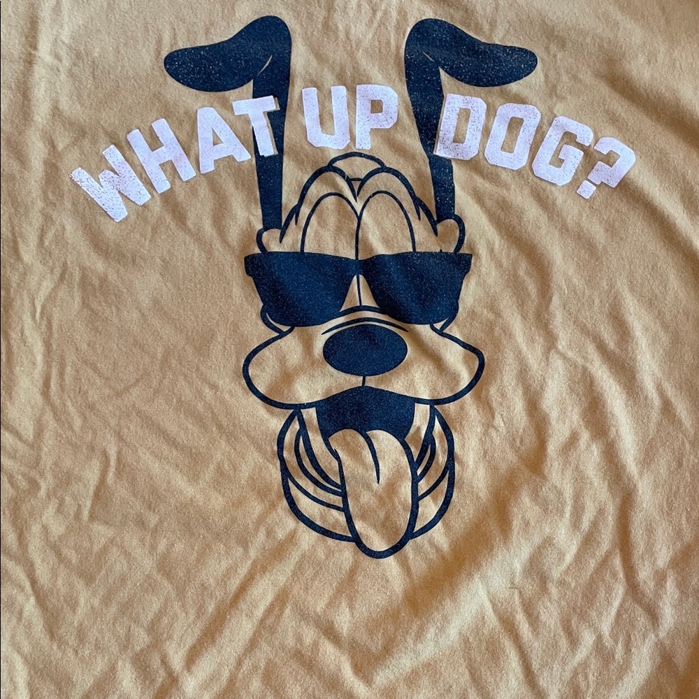 Disney Pluto What Up Dog? Graphic Tee - Mustard Yellow